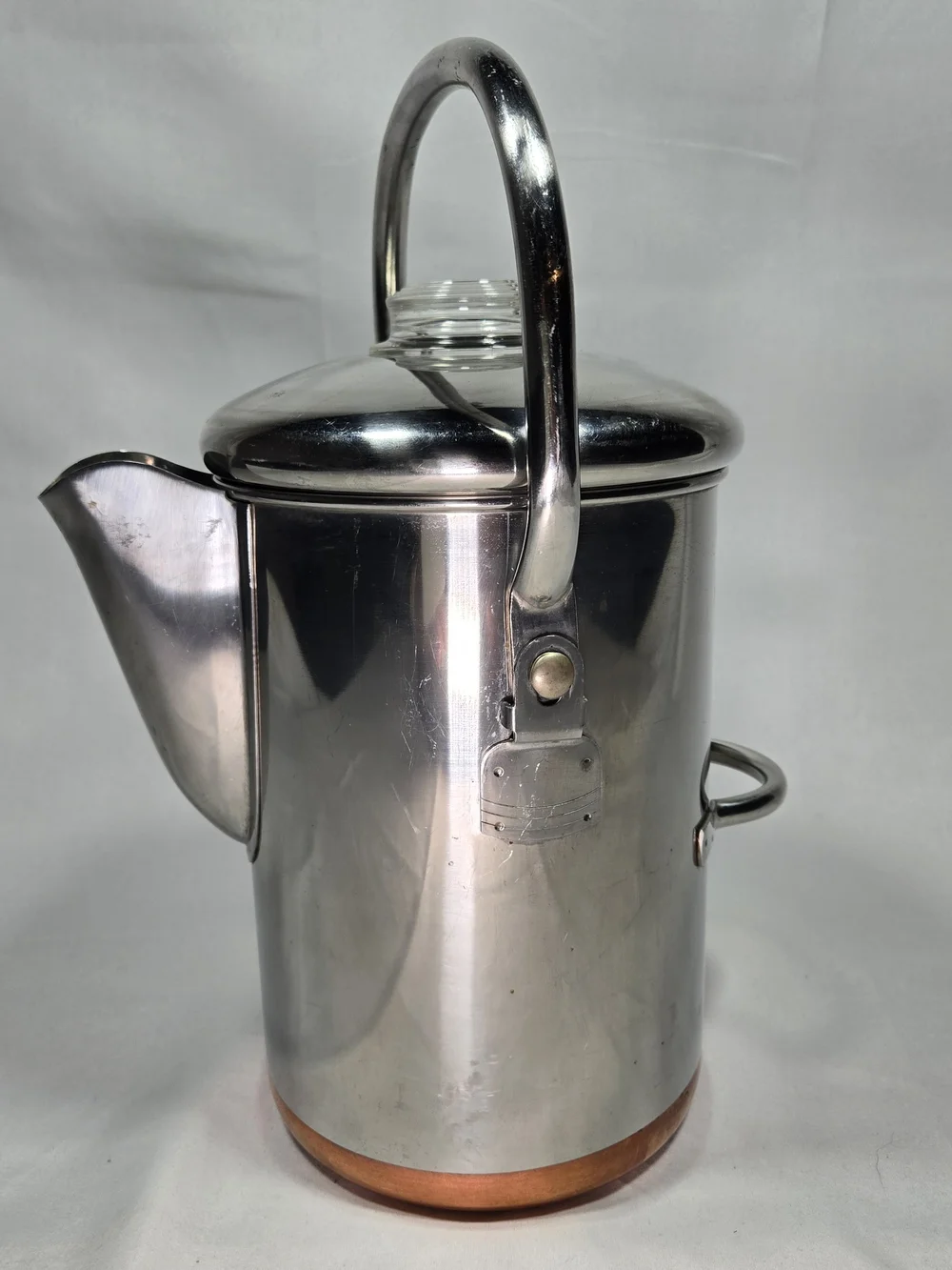 Vintage REVERE WARE Pre 1968 Copper Bottom 14 Cup Percolator Double Ring USA